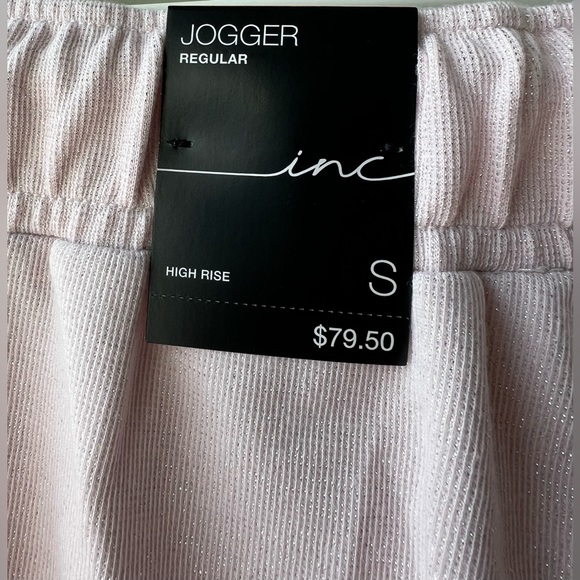 INC - NWT - High Rise Joggers -Small- Pink Wash - Glittery - - Picture 7 of 11